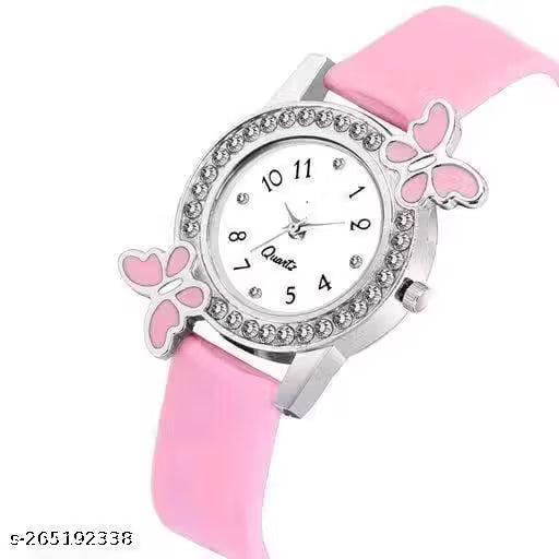 BF-44 Butterfly Case White Dial Girl Casual Analoge watches