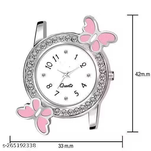 BF-44 Butterfly Case White Dial Girl Casual Analoge watches