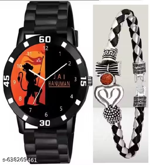 jai Hanuman Braker With Silver Damru Combo Watch For Men Boys